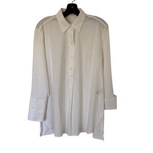 Chico's White Knit Mix Optic White Popover Tunic Size 0/S NWT